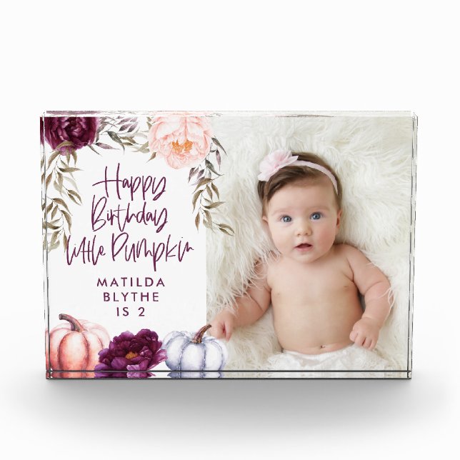 Bloc Photo Un peu citrouille chute violet pêche anniversaire (Devant)