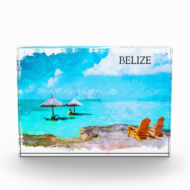 Bloc Photo Vacances plage de Belize tropical (Devant)