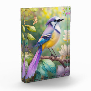 Bloc Photo Violet Tufted Jay Imaginaire Bird