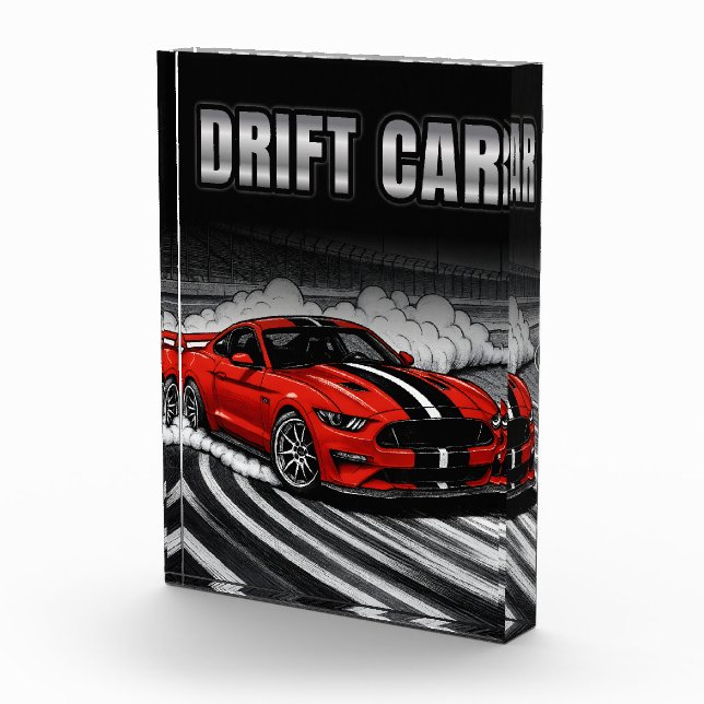 Bloc Photo Voiture de Drift Rouge Muscle (Droite)