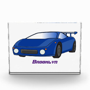 Bloc Photo Voiture de sport bleue avec illustration d'aileron