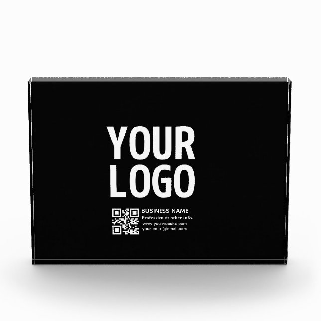 Bloc Photo Votre logo avec code QR et texte modifiables  (Devant)