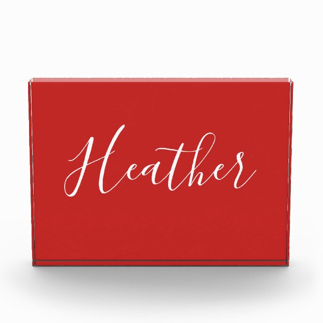 Bloc Photo Votre script blanc personnalisé en rouge (Devant)