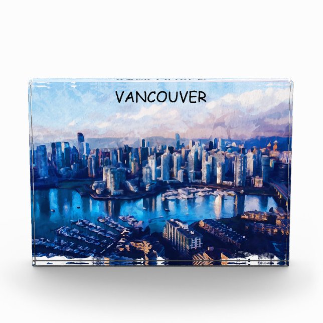Bloc Photo Vue panoramique de Vancouver Canada (Devant)
