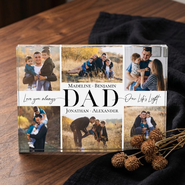 Bloc Photo We Love You Dad Simple Father Collage Keepsake (We Love You Dad Simple Father Collage Keepsake Photo Block)