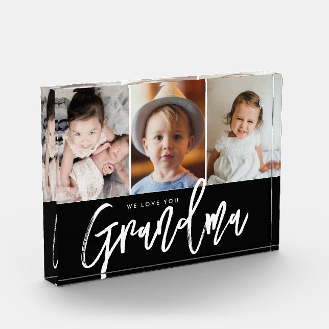 Bloc Photo We love you Grandma Custom Grandchildren photos (Gauche)