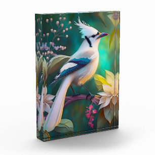 Bloc Photo White Tufé Turquoise Wing Jay Imaginaire Bird
