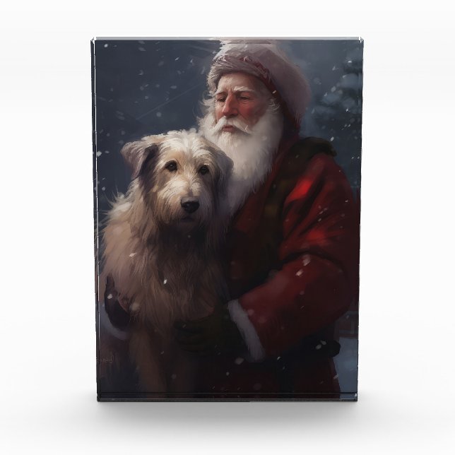 Bloc Photo Wolfhound avec Noël Festif du Père Noël (Devant)