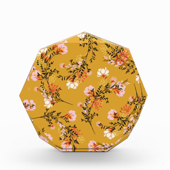 Bloc Photo Yellow background flowers (Devant)