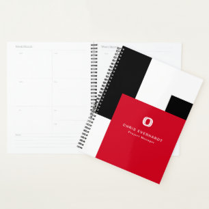 Blocage de couleur moderne simple rouge blanc et n