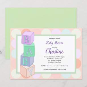 Blocs Baby shower Invitation