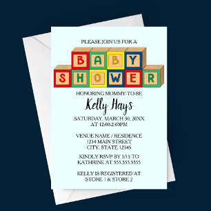 Blocs bébé Baby shower Invitation