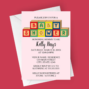 Blocs bébé Baby shower Invitation