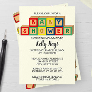 Blocs bébé Baby shower Invitation