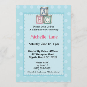 Blocs bébé garçon douche Invitation