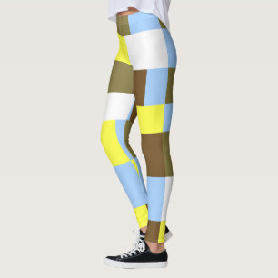 Blocs bleus et Brown Leggings