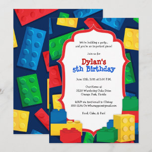 Blocs de construction couleur Invitation de fête d