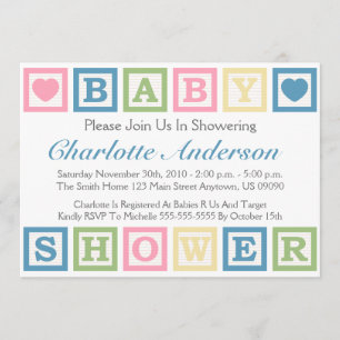 Blocs de construction Invitations de Baby shower (