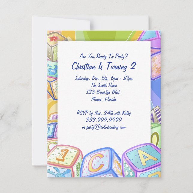 Blocs de couleurs 4,25 x 5,5 pouces Invitation (Devant)