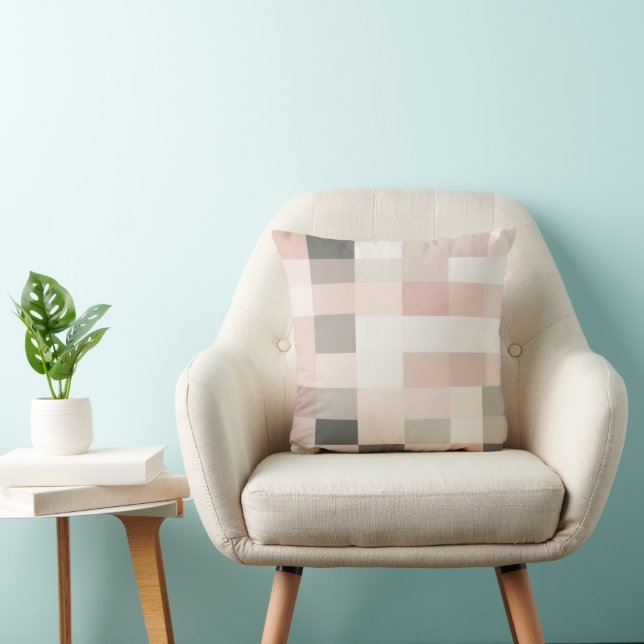 Blocs de dégradé doux rose à paisible Oreiller (Chaise)
