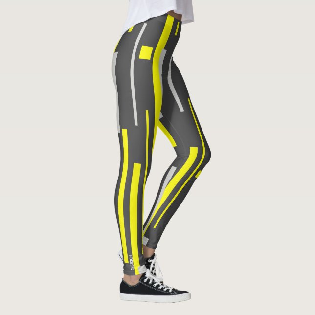 Blocs Jaunes focalisés Leggings d'art Abstrait (Droite)