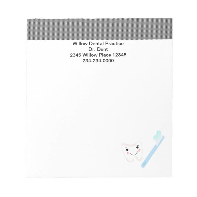 Blocs-notes de cabinet dentaire pour dentistes (Devant)