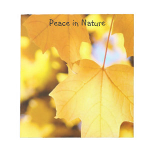 Blocs-notes Paix dans la Nature Feuilles Jaune Dor