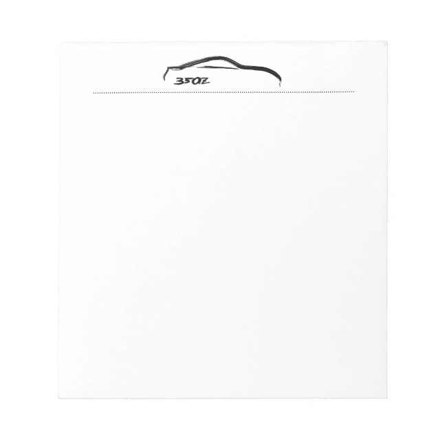 blocs-notes silhouette noire 350Z (Devant)