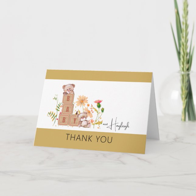 Blocs, ours et Cartes de remerciements Fleur sauva (Devant)