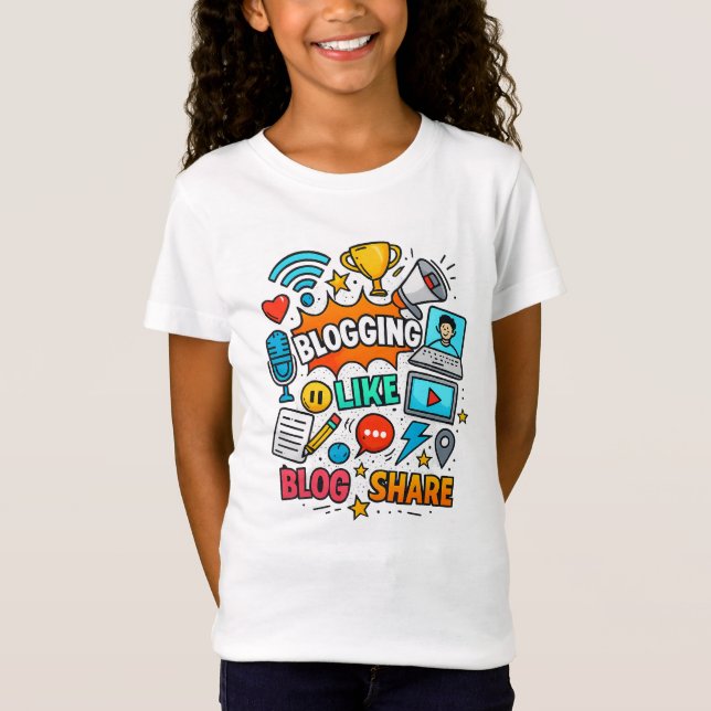  Blogging Graphic T-Shirt – Fun & Playful Design (Devant)