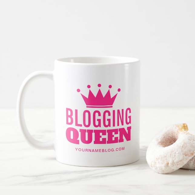 Blogging Queen coffee mug cadeau for women (Avec donut)