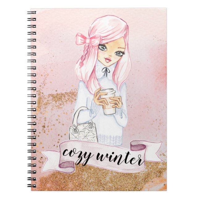 blogueur d'hiver cosy fille planificateur carnet (Devant)