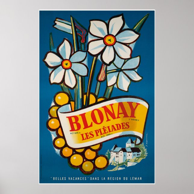 Blonay, Les Pléiades, Suisse, Poster de voyage (Devant)