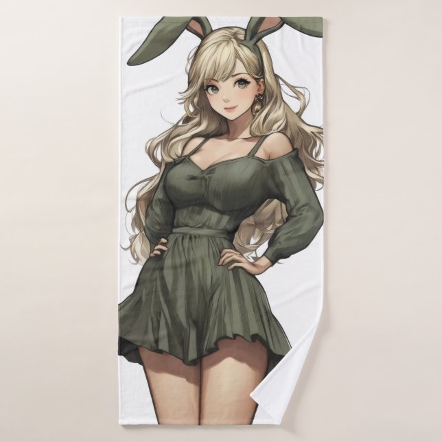 Blond Bunny Girl Anime (Serviette de bain)