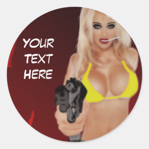 Blond dangereux - Sticker Fatale Femme