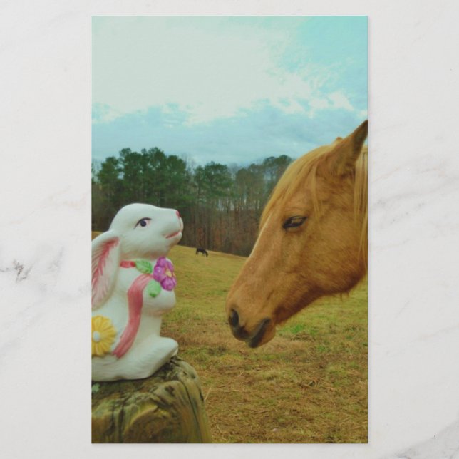Blond Jaune cheval & Bunny de Pâques (Devant)