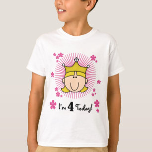 Blond Princess 4th Birthday Tshirts et cadeaux
