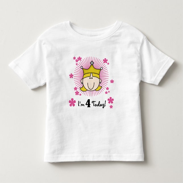 Blond Princess 4th Birthday Tshirts et cadeaux (Devant)
