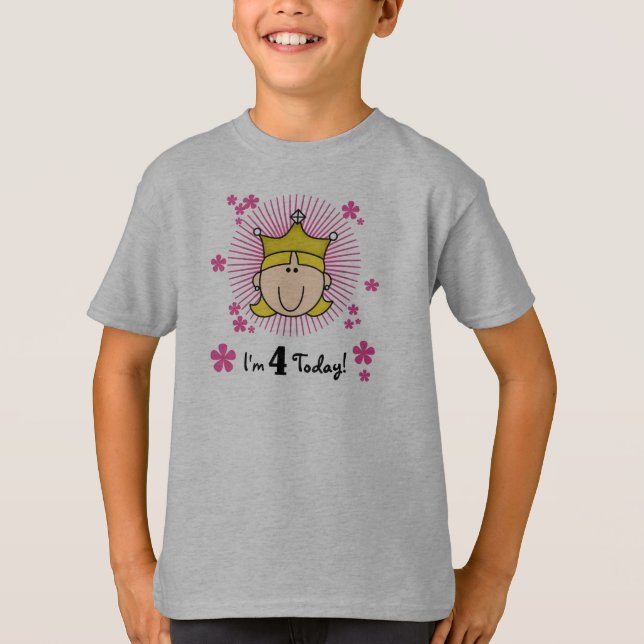 Blond Princess 4th Birthday Tshirts et cadeaux (Devant)