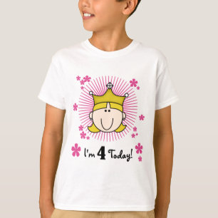 Blond Princess 4th Birthday Tshirts et cadeaux