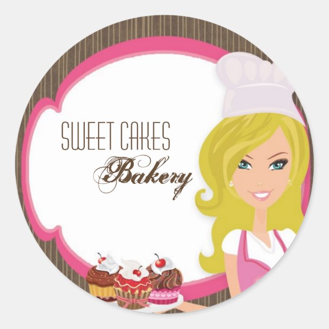 Blonde Baker de 20 à 1,5 po sur Stickers Cak Cup R (Devant)