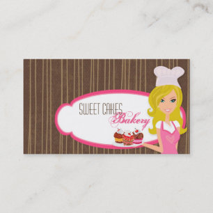 Blonde Baker sur Pink Brown Cakes Carte de visite