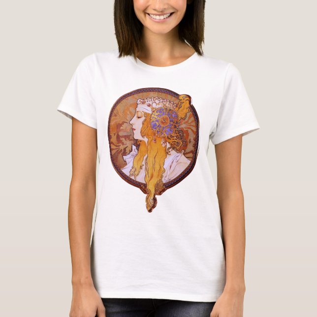 Blonde bizantine par le T-shirt de Mucha (Devant)