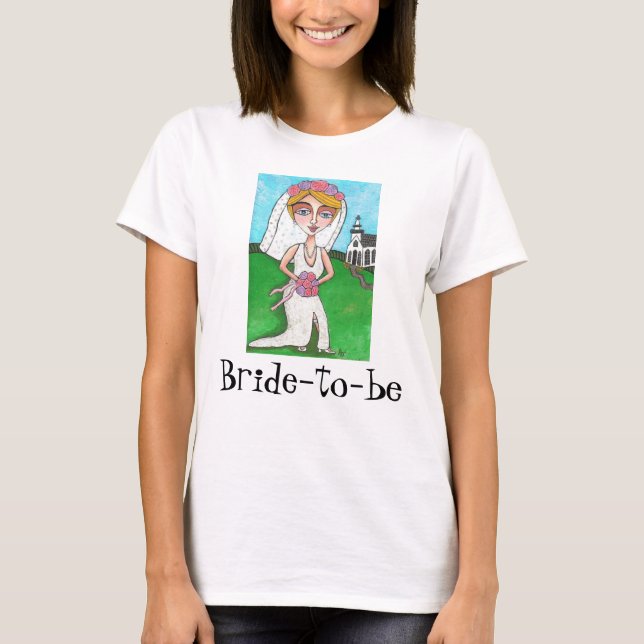 Blonde Bride & Bling - T-shirt mariée à être (Devant)