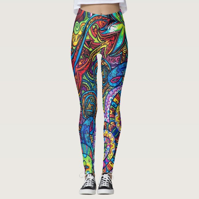 Blonde & Broke - Leggings à motifs - Logo Blanc (Devant)
