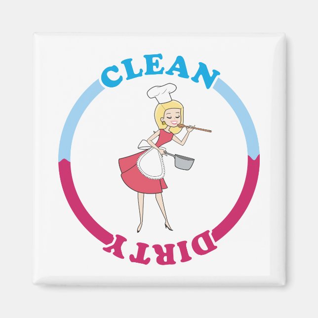 Blonde Clean Dirty Magnet pour lave-vaisselle (Devant)