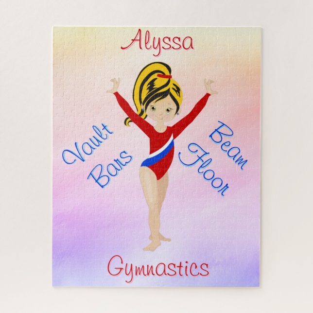 Blonde Gymnaste Hazel Eyes Gymnastique Puzzle (Vertical)