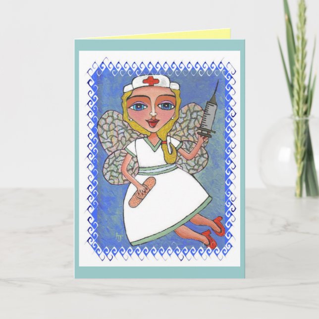 Blonde Nurse Fairy - RN LPN carte de féerie (Devant)