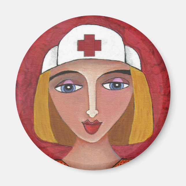 Blonde RN - infirmière d'art populaire / aimant de (Devant)