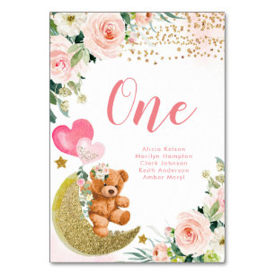 Blonde rose ours Numéro de table